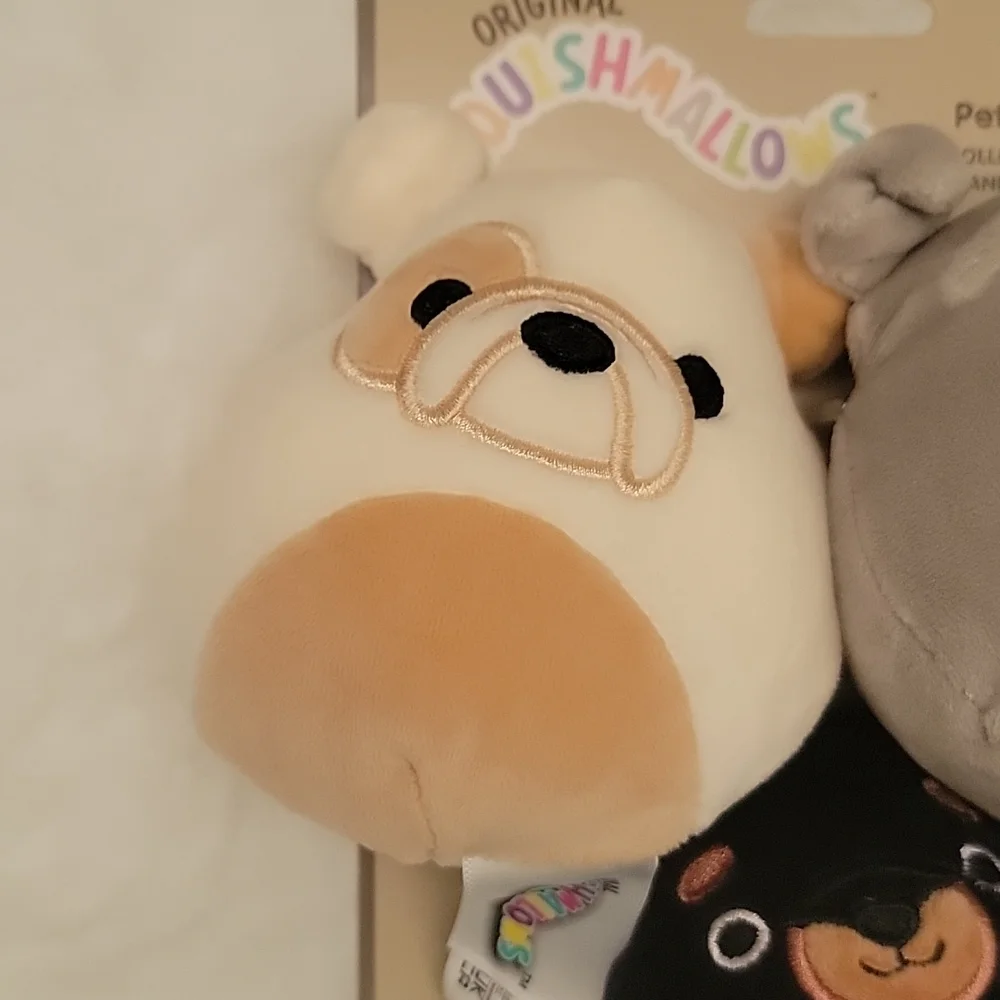 KellyToy Squishmallow Pet Toy Collection. Bulldog, Scottish Terrier, Rottweiler